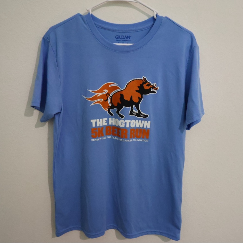 Light Blue Hogtown 5K Beer Run Men's Tee
